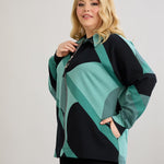 Strickjacke mit Reißverschluss und Taschen – Mint