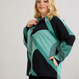 Strickjacke mit Reißverschluss und Taschen – Mint