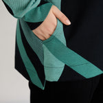 Strickjacke mit Reißverschluss und Taschen – Mint