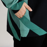 Strickjacke mit Reißverschluss und Taschen – Mint