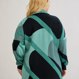 Strickjacke mit Reißverschluss und Taschen – Mint