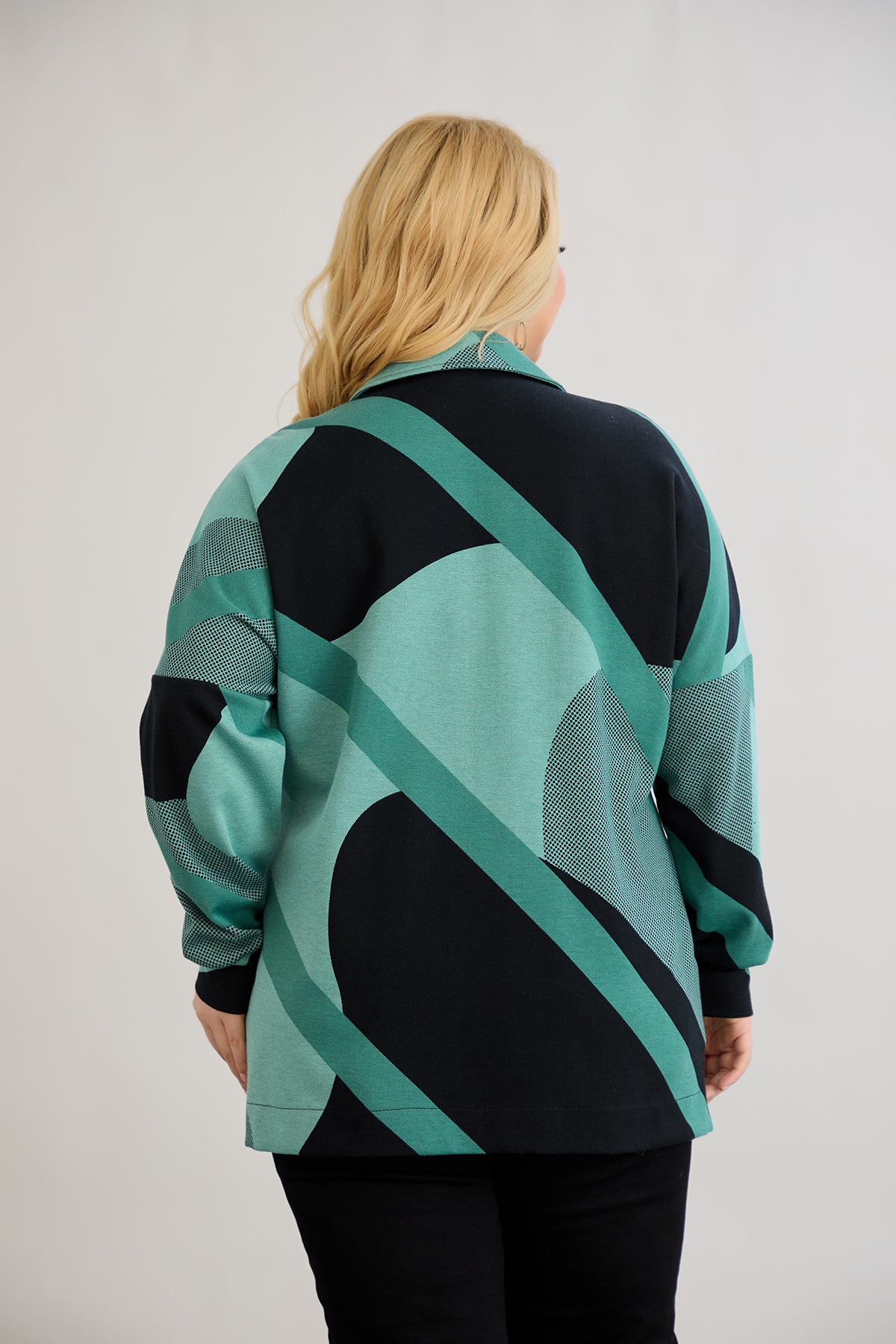 Strickjacke mit Reißverschluss und Taschen – Mint