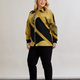 Strickjacke mit Reißverschluss und Taschen – Senffarbe