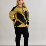 Strickjacke mit Reißverschluss und Taschen – Senffarbe