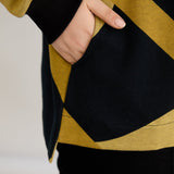 Strickjacke mit Reißverschluss und Taschen – Senffarbe