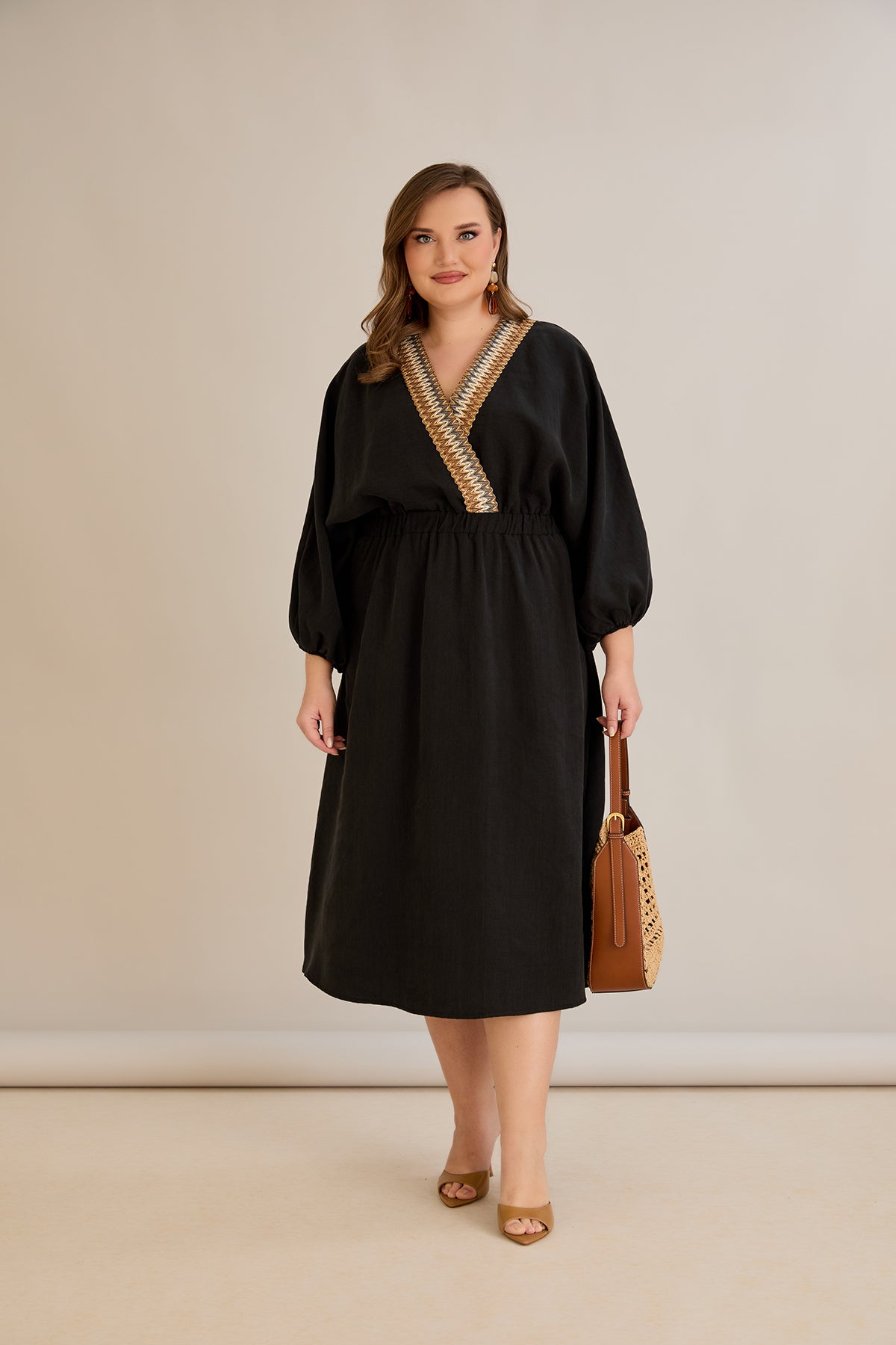 Elegantes  Kleid aus Tencel - Schwarz - 10964
