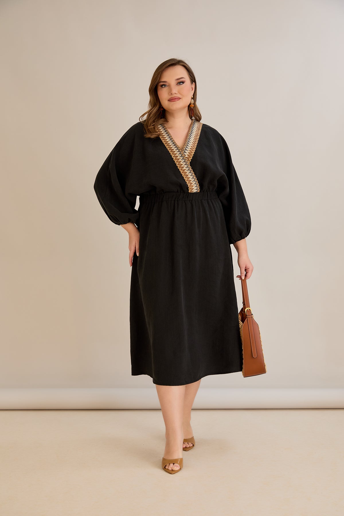 Elegantes  Kleid aus Tencel - Schwarz - 10964