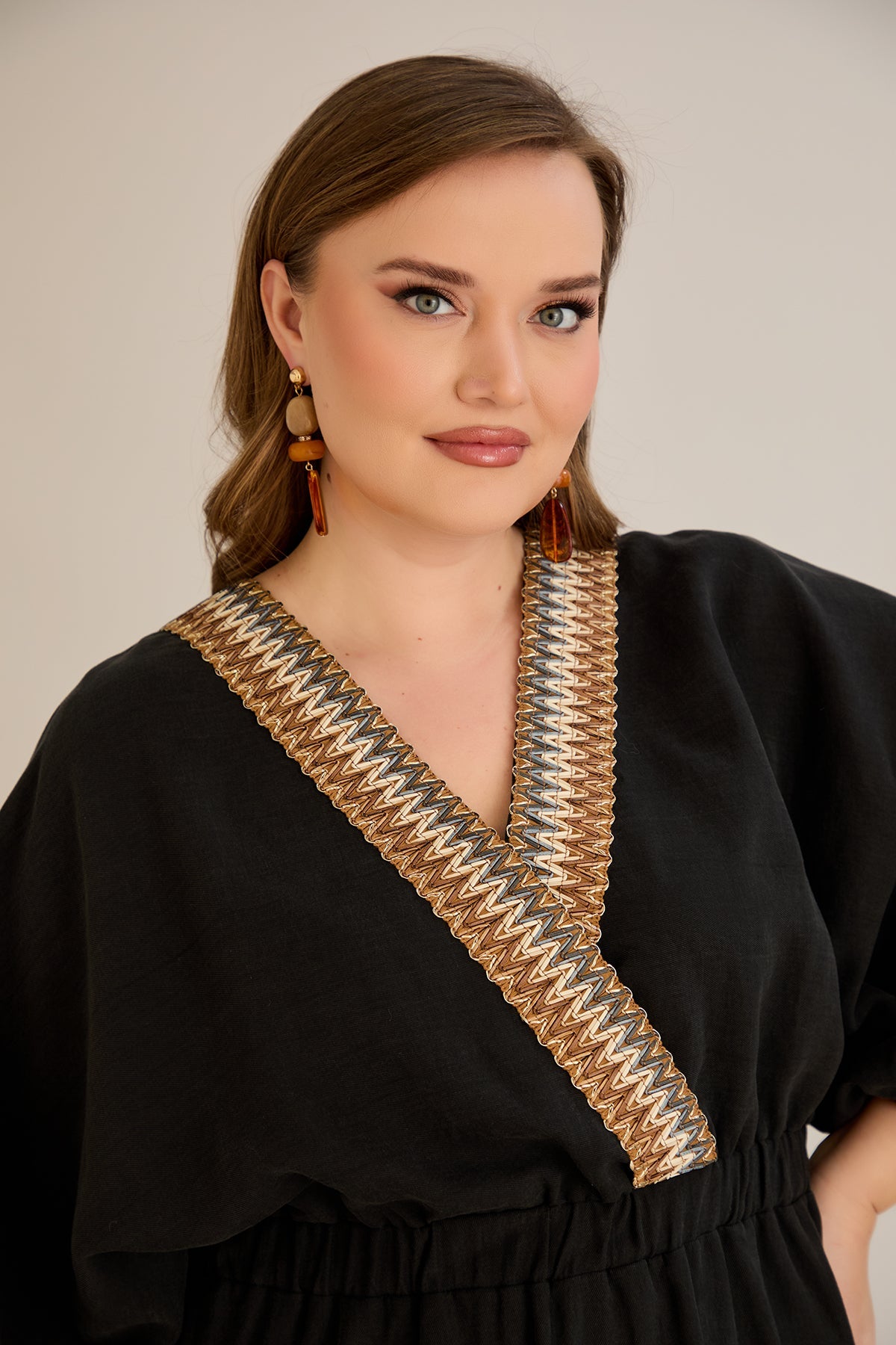 Elegantes  Kleid aus Tencel - Schwarz - 10964