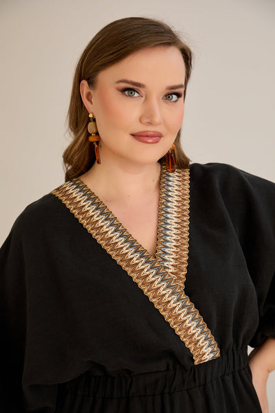 Elegantes  Kleid aus Tencel - Schwarz - 10964