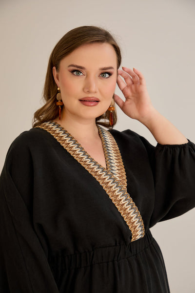 Elegantes  Kleid aus Tencel - Schwarz - 10964