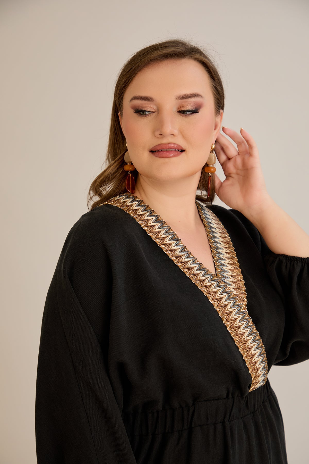 Elegantes  Kleid aus Tencel - Schwarz - 10964