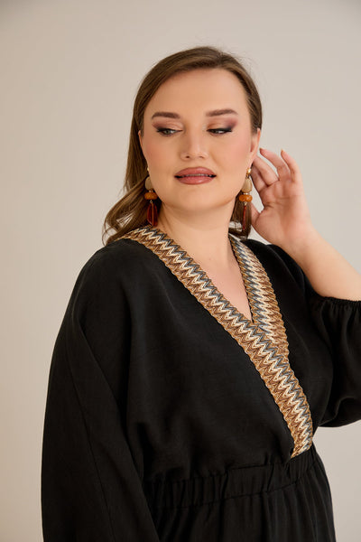Elegantes  Kleid aus Tencel - Schwarz - 10964