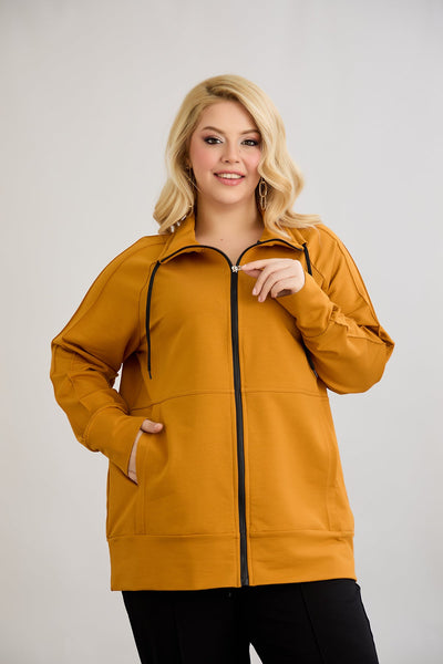 Sweatjacke Daily in Übergrößen - Gelb