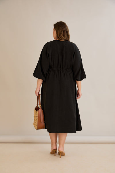 Elegantes  Kleid aus Tencel - Schwarz - 10964