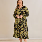 Viskosekleid mit Wickelausschnitt und exklusivem Print - 10679 – Multifarbe