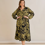 Viskosekleid mit Wickelausschnitt und exklusivem Print - 10679 – Multifarbe