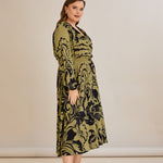 Viskosekleid mit Wickelausschnitt und exklusivem Print - 10679 – Multifarbe