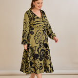 Viskosekleid mit Wickelausschnitt und exklusivem Print - 10679 – Multifarbe