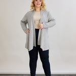Viskose-Strickjacke mit Lurex - Grau – Grau