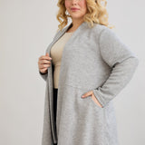 Viskose-Strickjacke mit Lurex - Grau – Grau