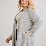 Viskose-Strickjacke mit Lurex - Grau – Grau