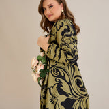 Viskosekleid mit Wickelausschnitt und exklusivem Print - 10679 – Multifarbe