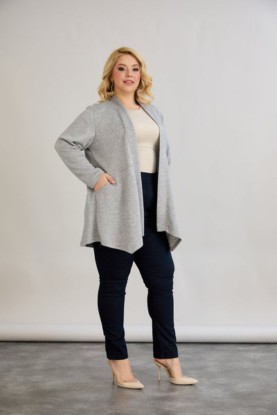 Viskose-Strickjacke mit Lurex - Grau