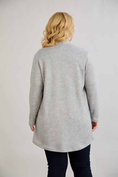 Viskose-Strickjacke mit Lurex - Grau