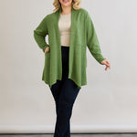 Viskose-Strickjacke mit Lurex - Grün – Grün