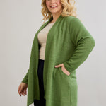Viskose-Strickjacke mit Lurex - Grün – Grün