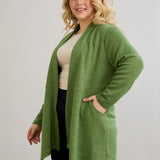 Viskose-Strickjacke mit Lurex - Grün – Grün
