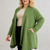 Viskose-Strickjacke mit Lurex - Grün – Grün