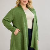 Viskose-Strickjacke mit Lurex - Grün – Grün