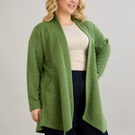 Viskose-Strickjacke mit Lurex - Grün – Grün
