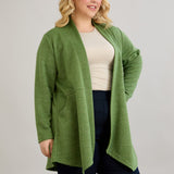 Viskose-Strickjacke mit Lurex - Grün – Grün