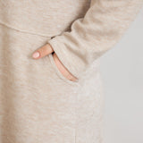 Elegante Strickjacke mit Lurex – offen und mit Taschen - Beige – Beige