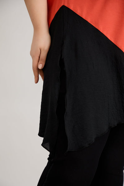 Bedruckte Viskose-Tunika mit V-Ausschnitt