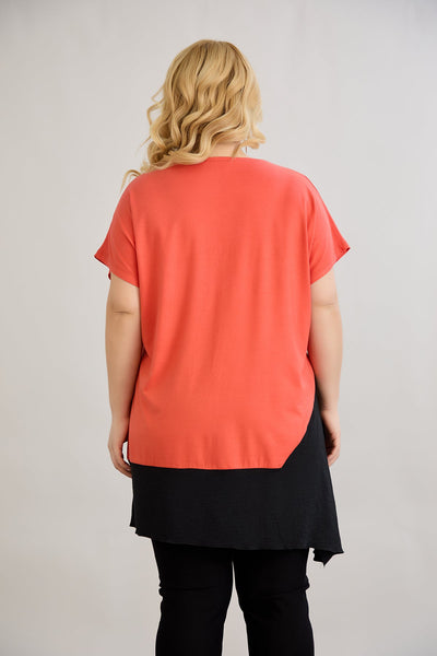 Bedruckte Viskose-Tunika mit V-Ausschnitt