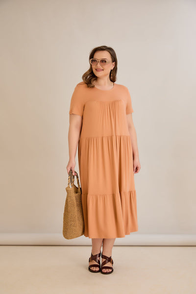 Sommerkleid aus Ecovero-Viskose - Orange - 10118
