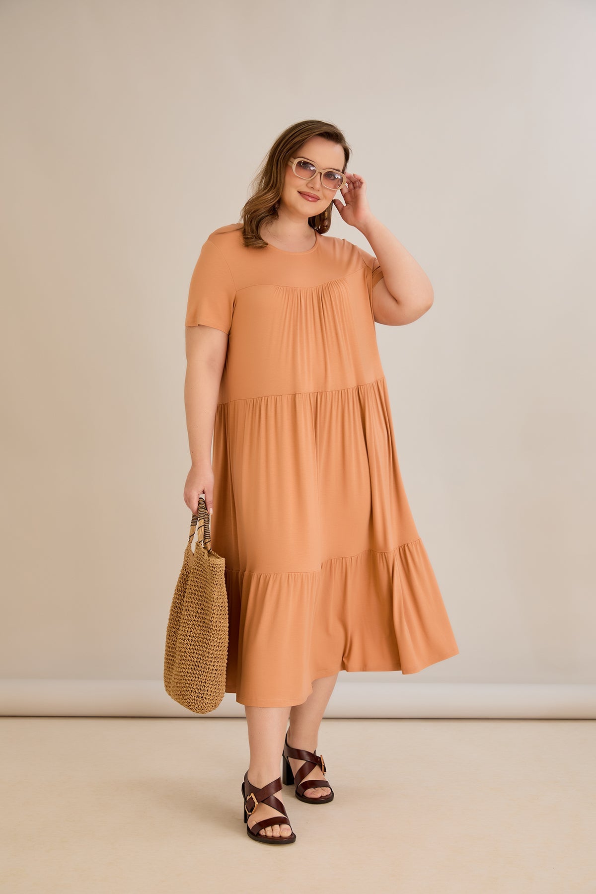 Sommerkleid aus Ecovero-Viskose - Orange - 10118
