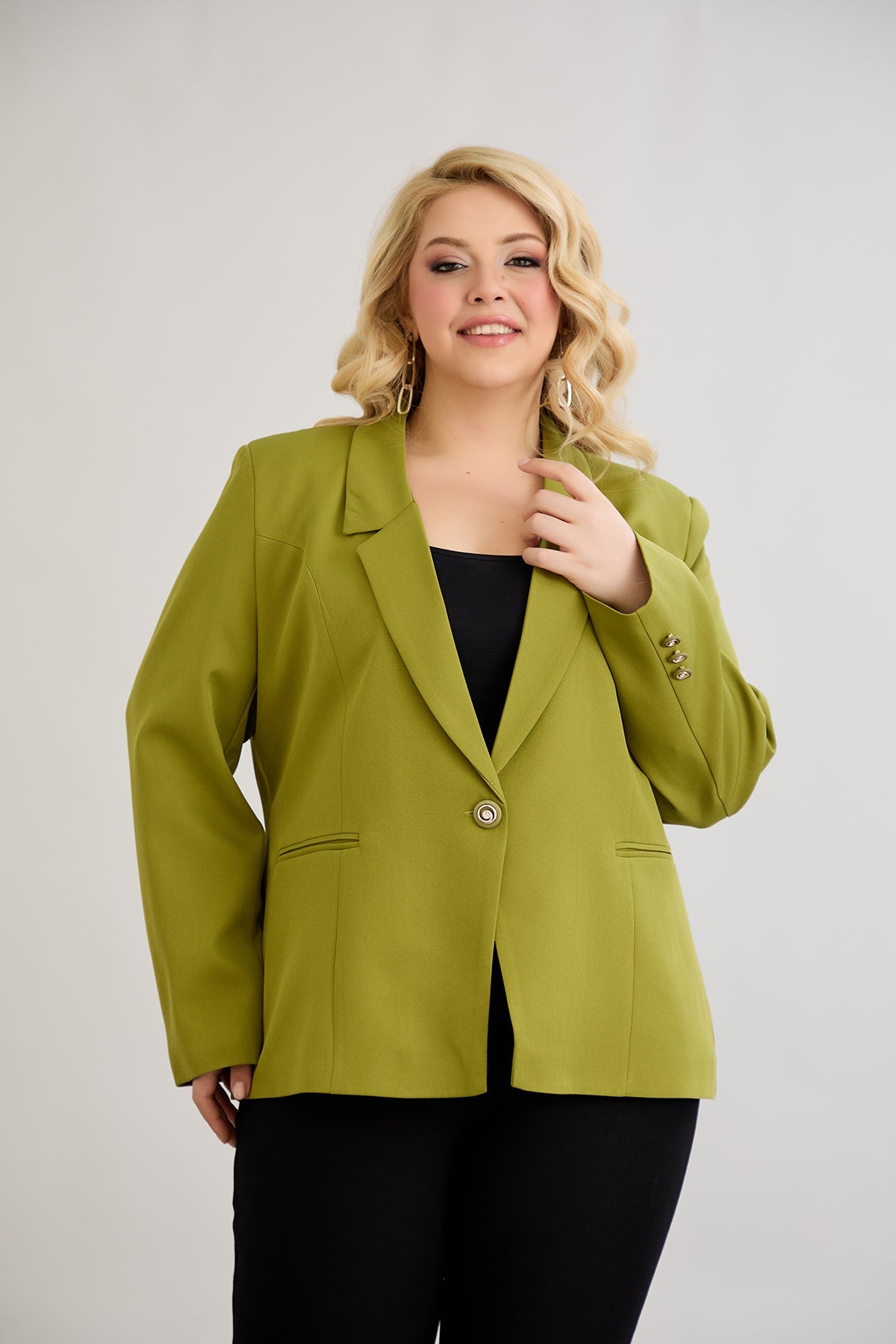 Elegante und moderne Jacke mit Futter - Pistazie