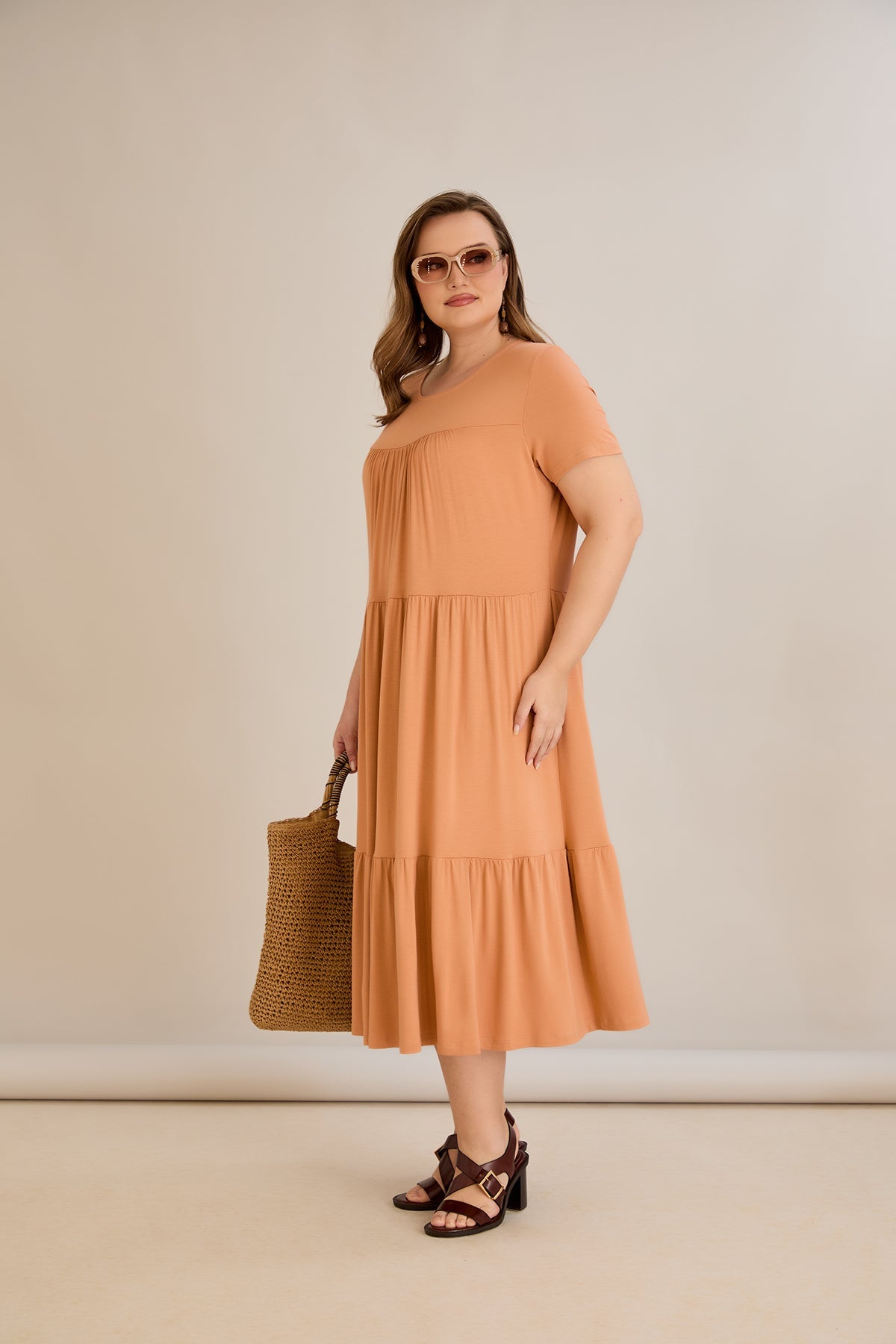 Sommerkleid aus Ecovero-Viskose - Orange - 10118
