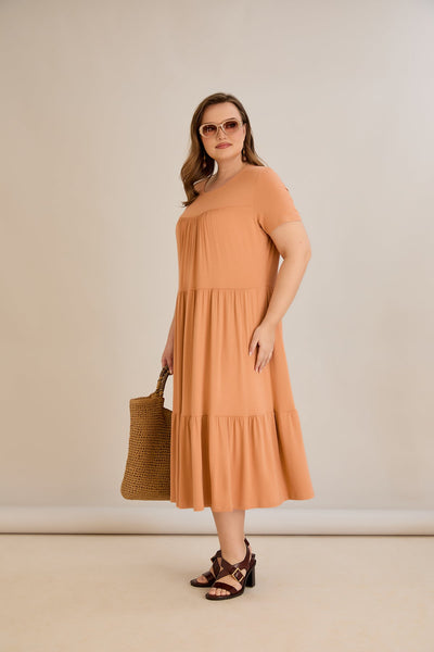 Sommerkleid aus Ecovero-Viskose - Orange - 10118