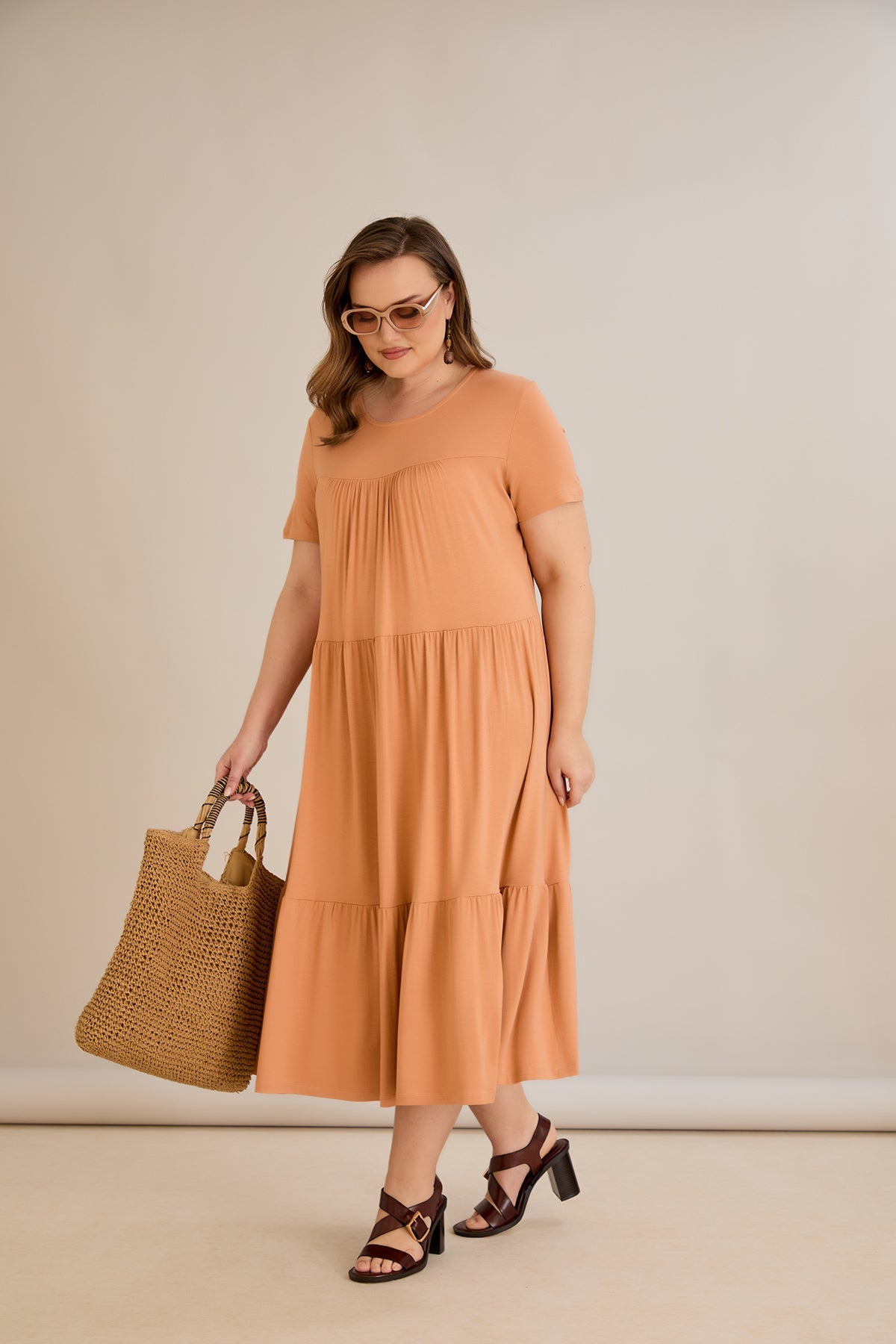 Sommerkleid aus Ecovero-Viskose - Orange - 10118