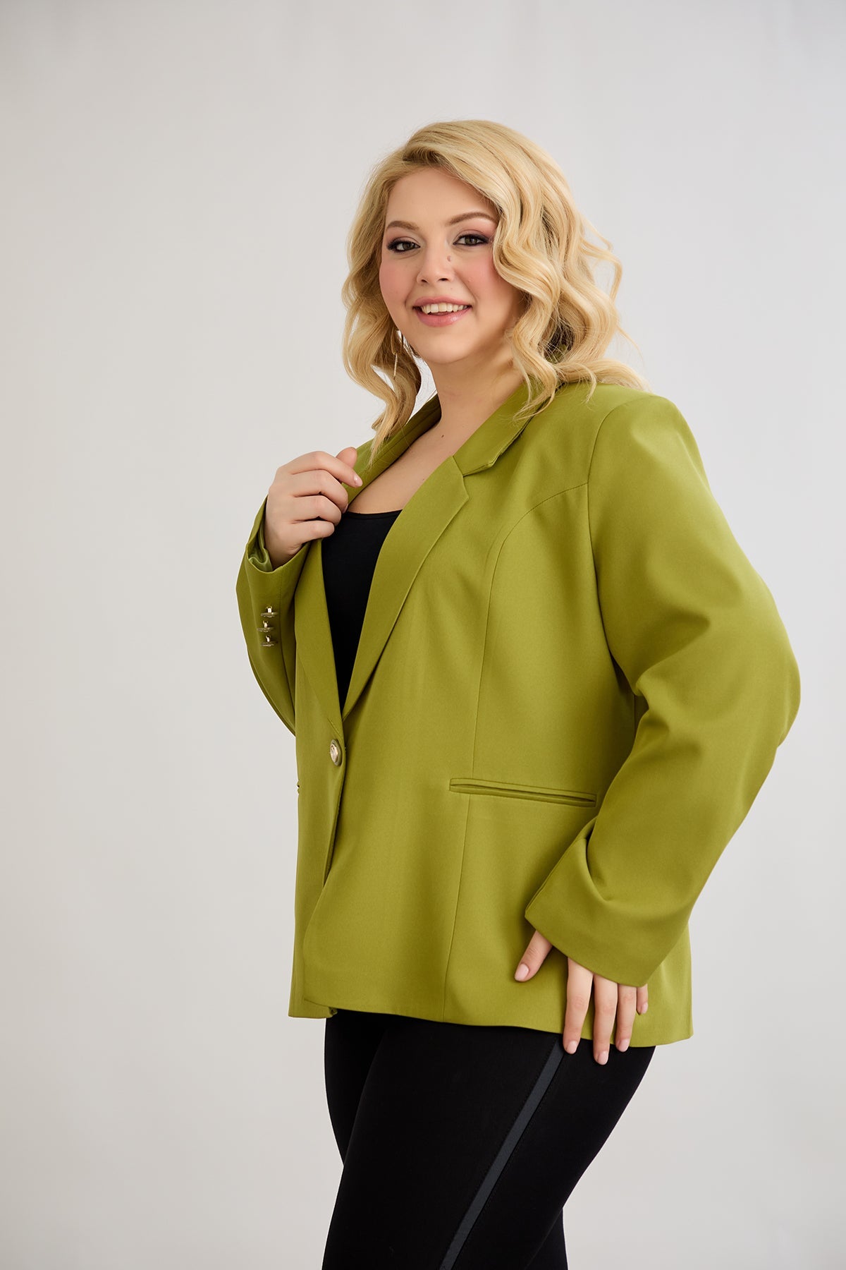 Elegante und moderne Jacke mit Futter - Pistazie