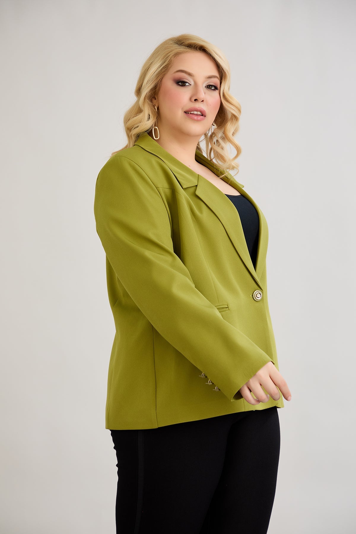 Elegante und moderne Jacke mit Futter - Pistazie