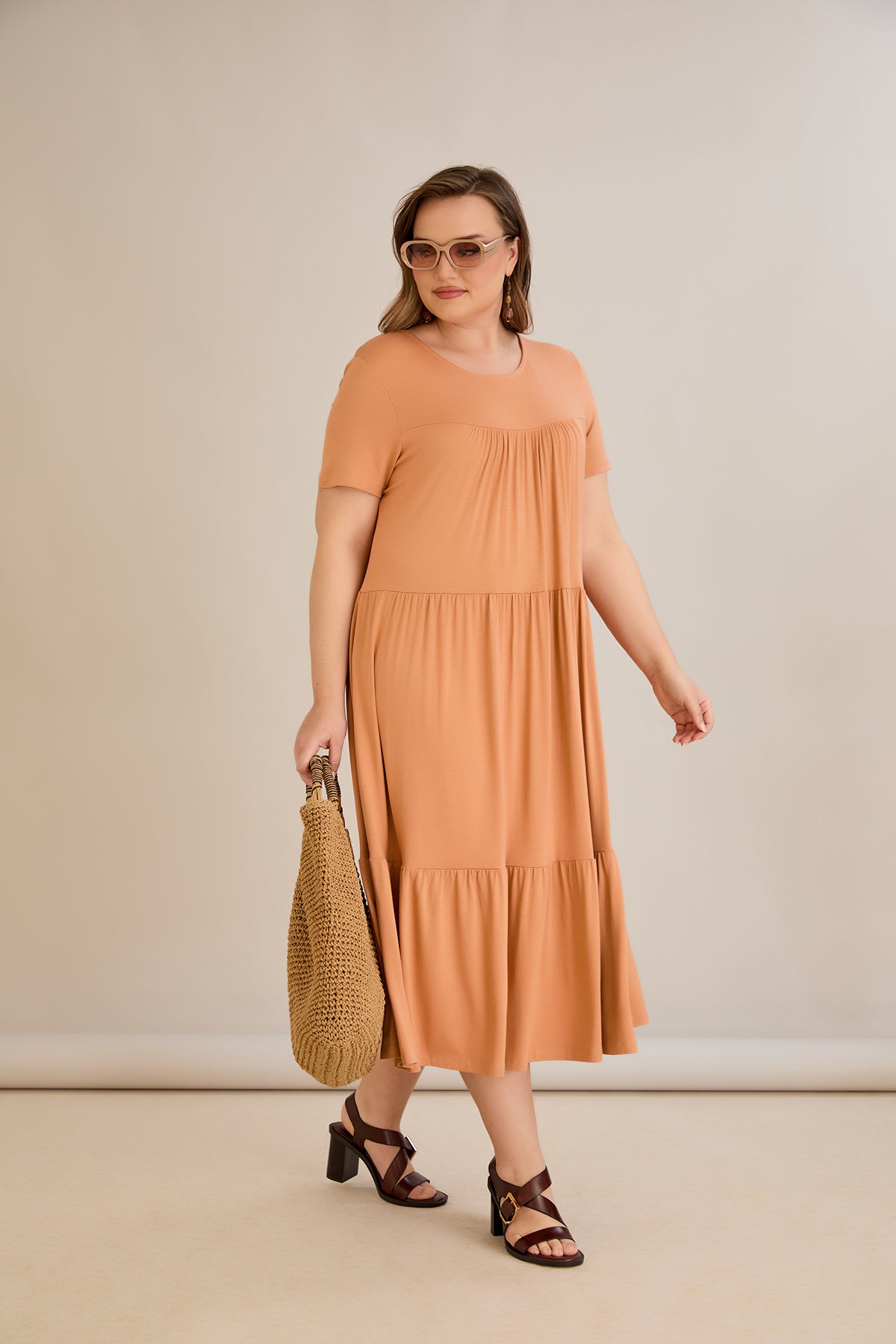Sommerkleid aus Ecovero-Viskose - Orange - 10118