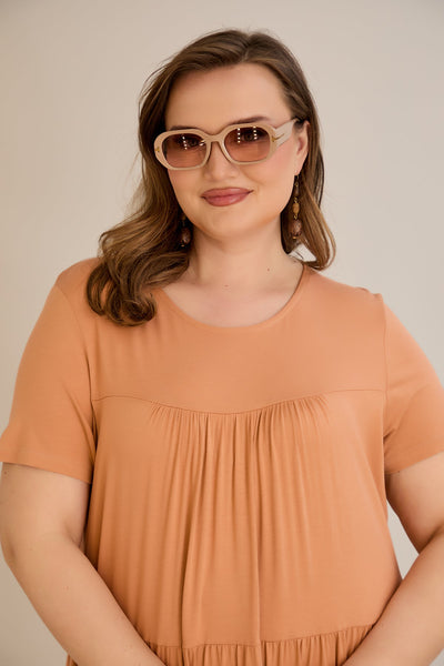 Sommerkleid aus Ecovero-Viskose - Orange - 10118