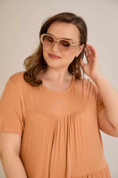Sommerkleid aus Ecovero-Viskose - Orange - 10118