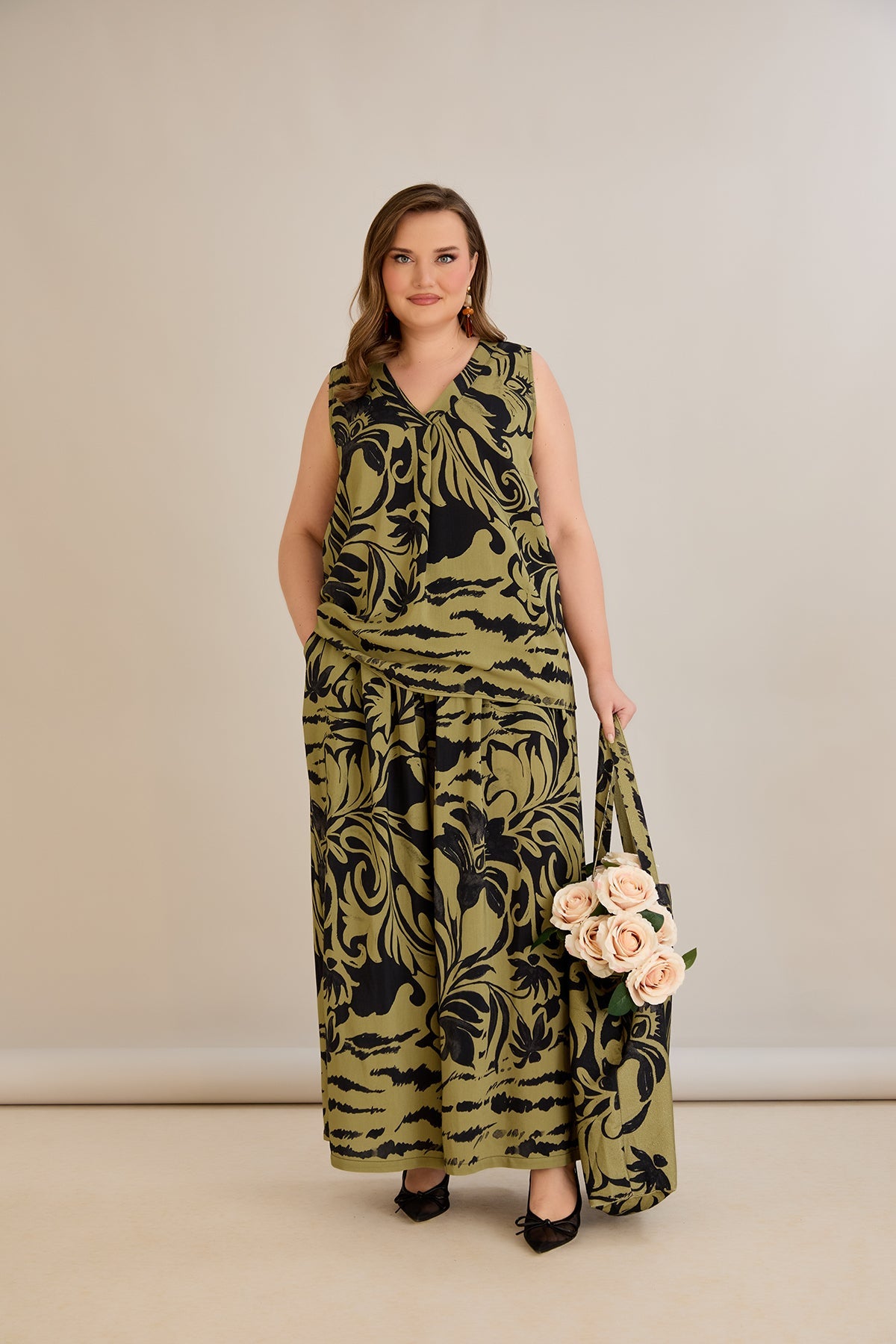 Set aus 2 Teilen, weite Hose + Top - 10131
